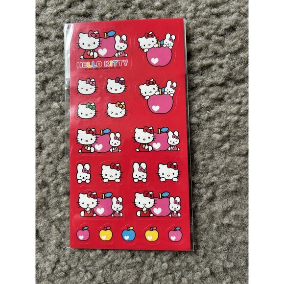 Vintage Sanrio 2003 Hello Kitty Apple Stickers - Picture 1 of 3